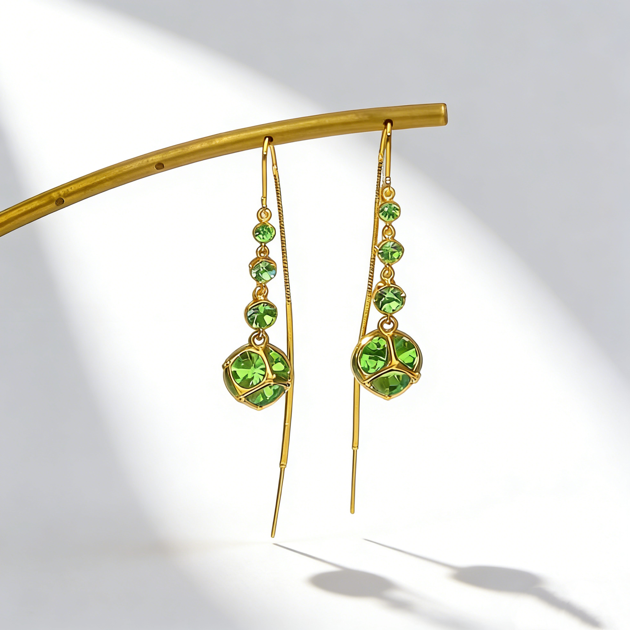 Elegant Natural Crystal Tassel Earrings