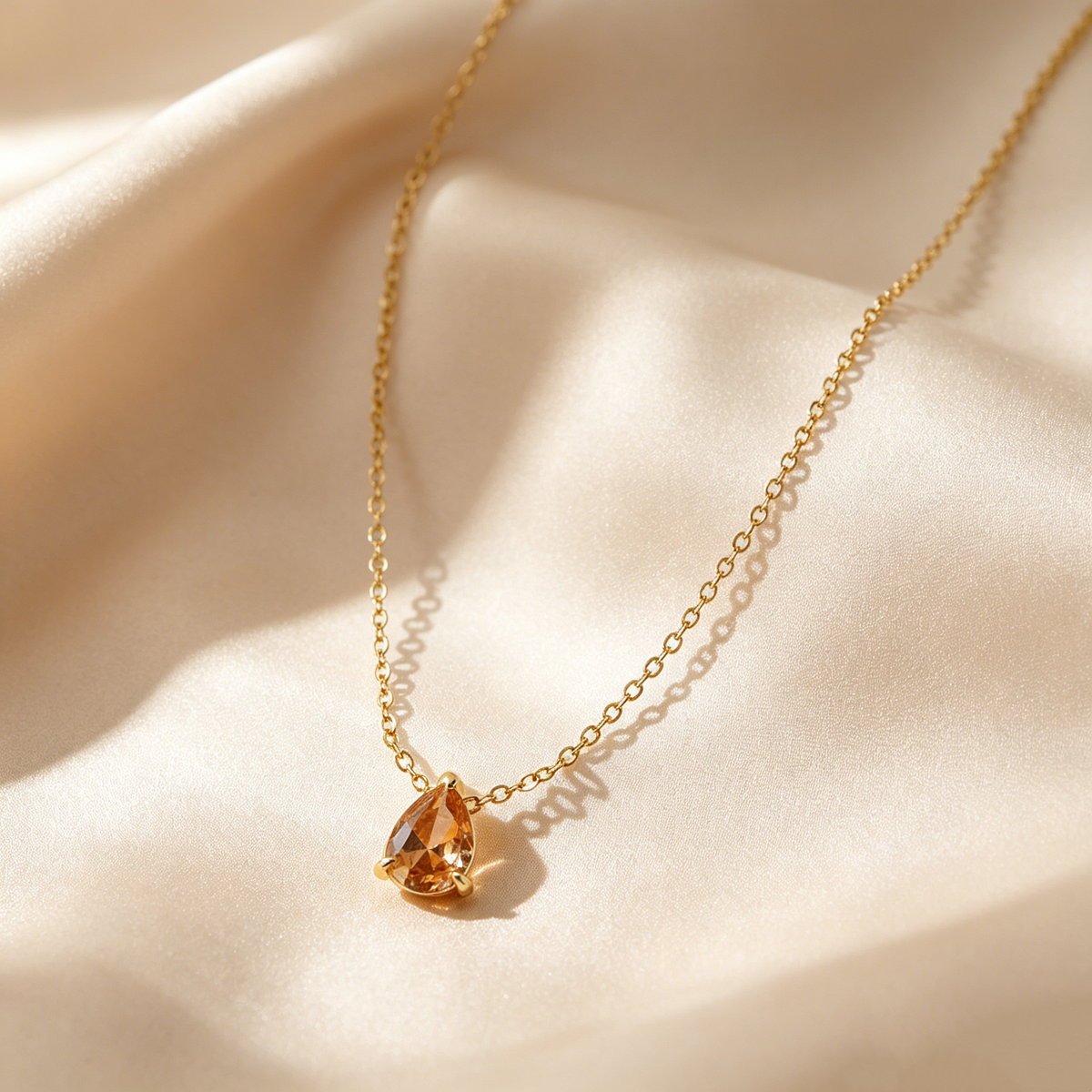Birthstone Teardrop Necklace