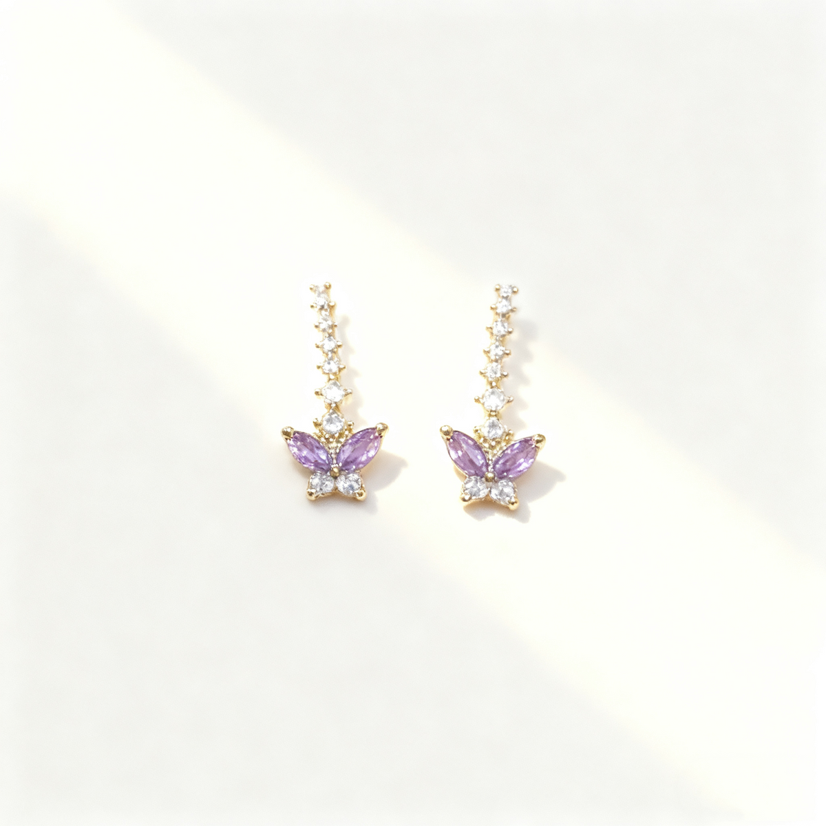 Amethyst Butterfly Earrings