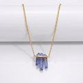 GOLD PURPLE AMETHYST CLUSTER NECKLACE