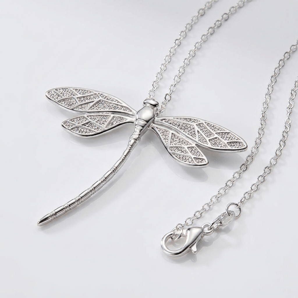 DRAGONFLY VINTAGE SILVER NECKLACE