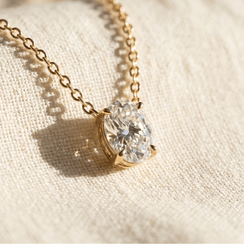 OVAL DIAMOND SOLITAIRE NECKLACE