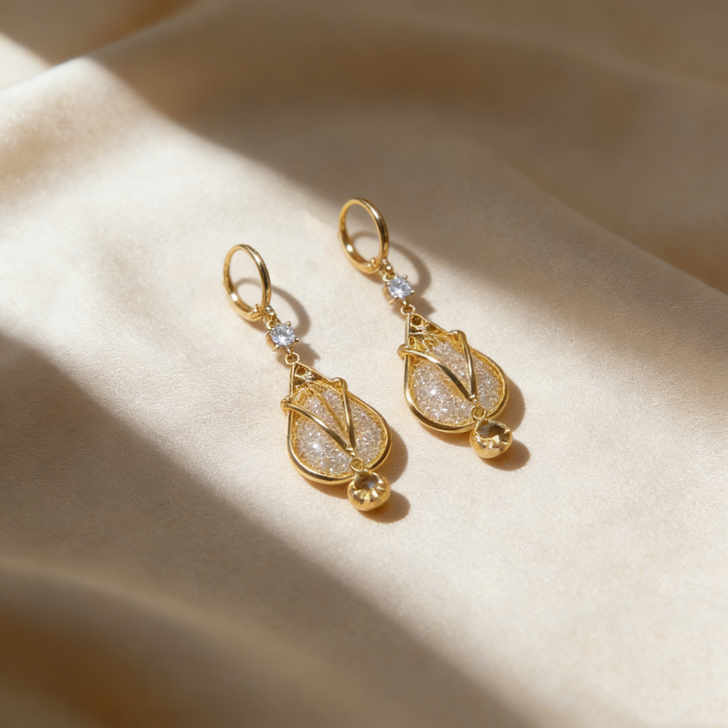 Hollow Layered Drop Earrings