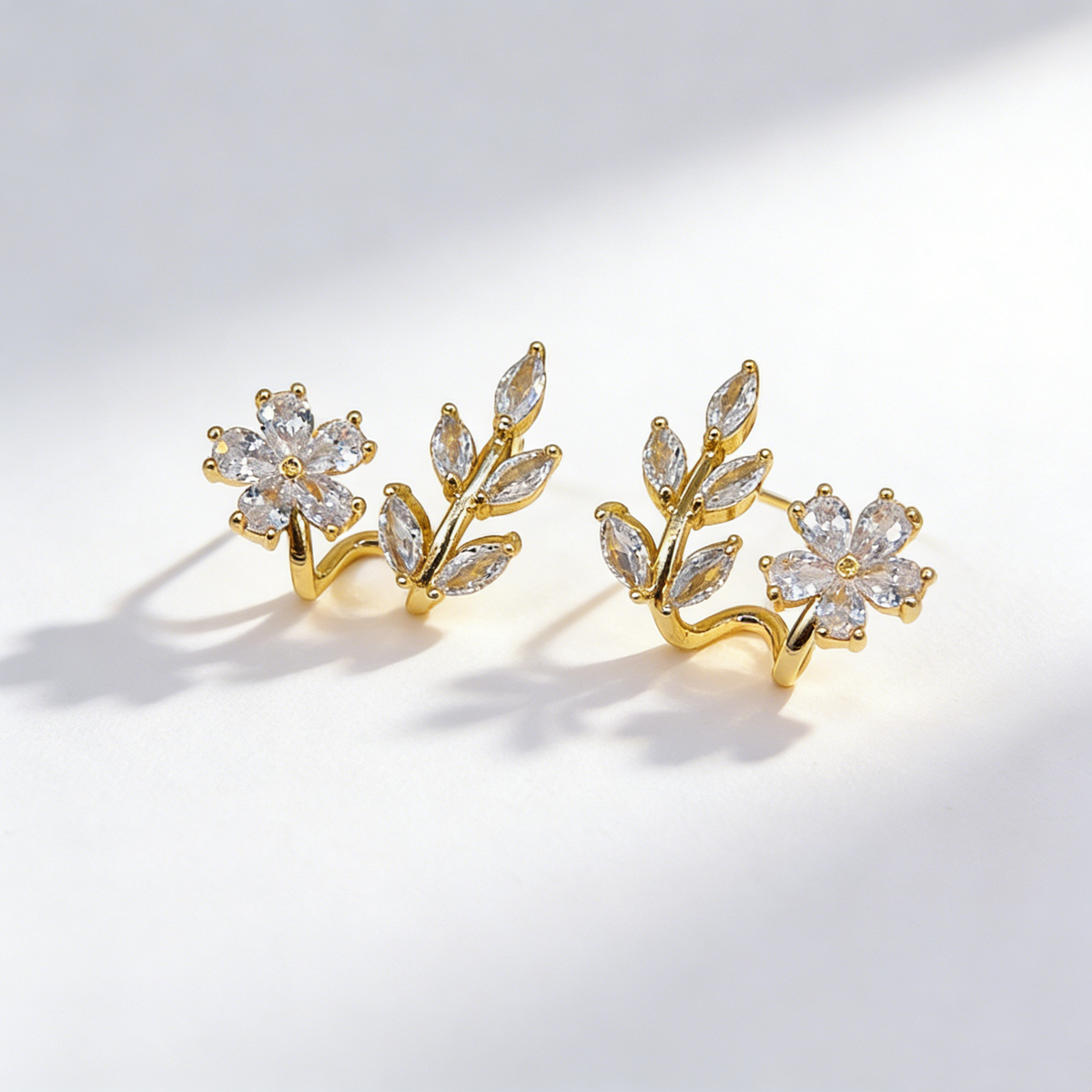 Elegant Floral S-Curve Earrings