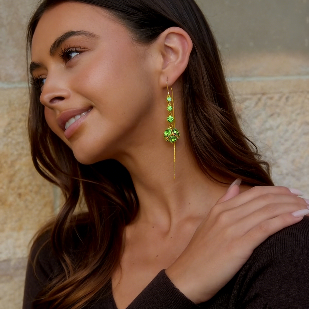 Elegant Natural Crystal Tassel Earrings