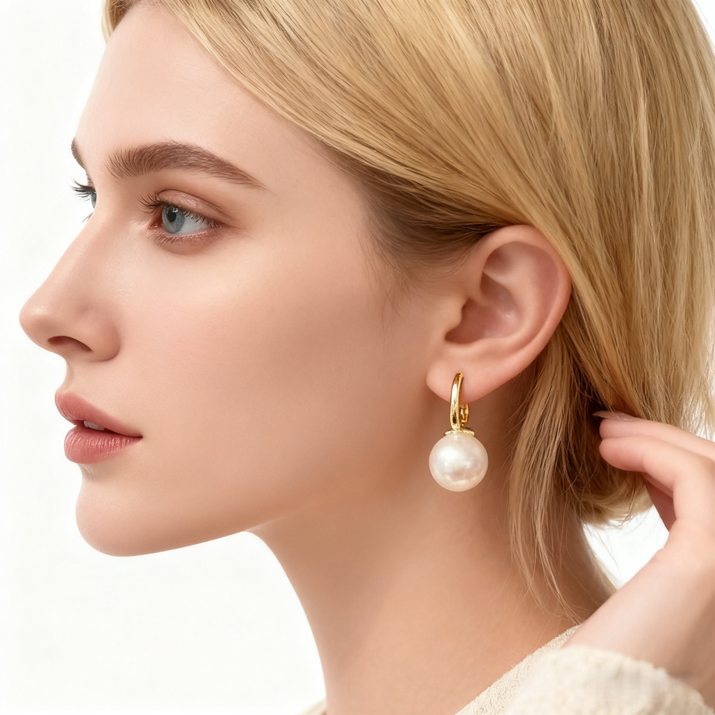 Elegant Simple Natural Pearl Earrings