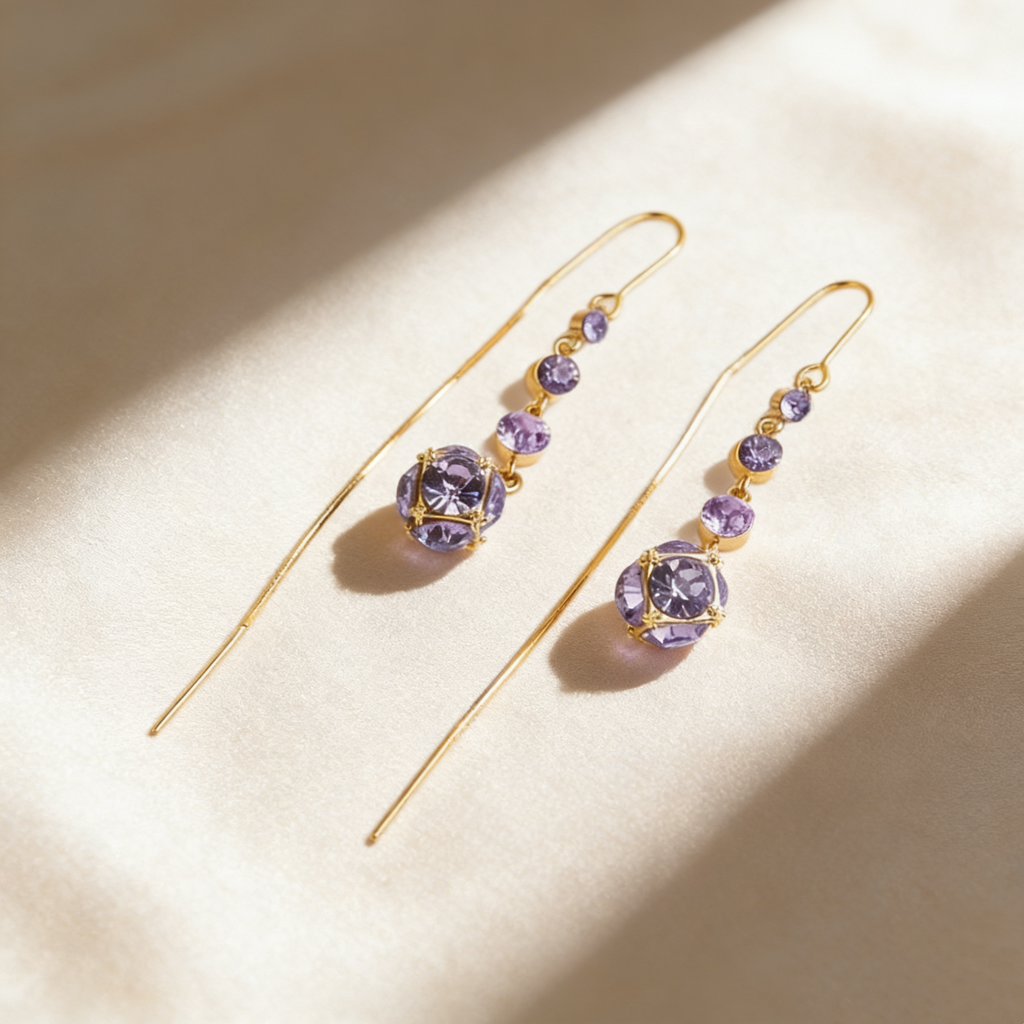 Elegant Natural Crystal Tassel Earrings