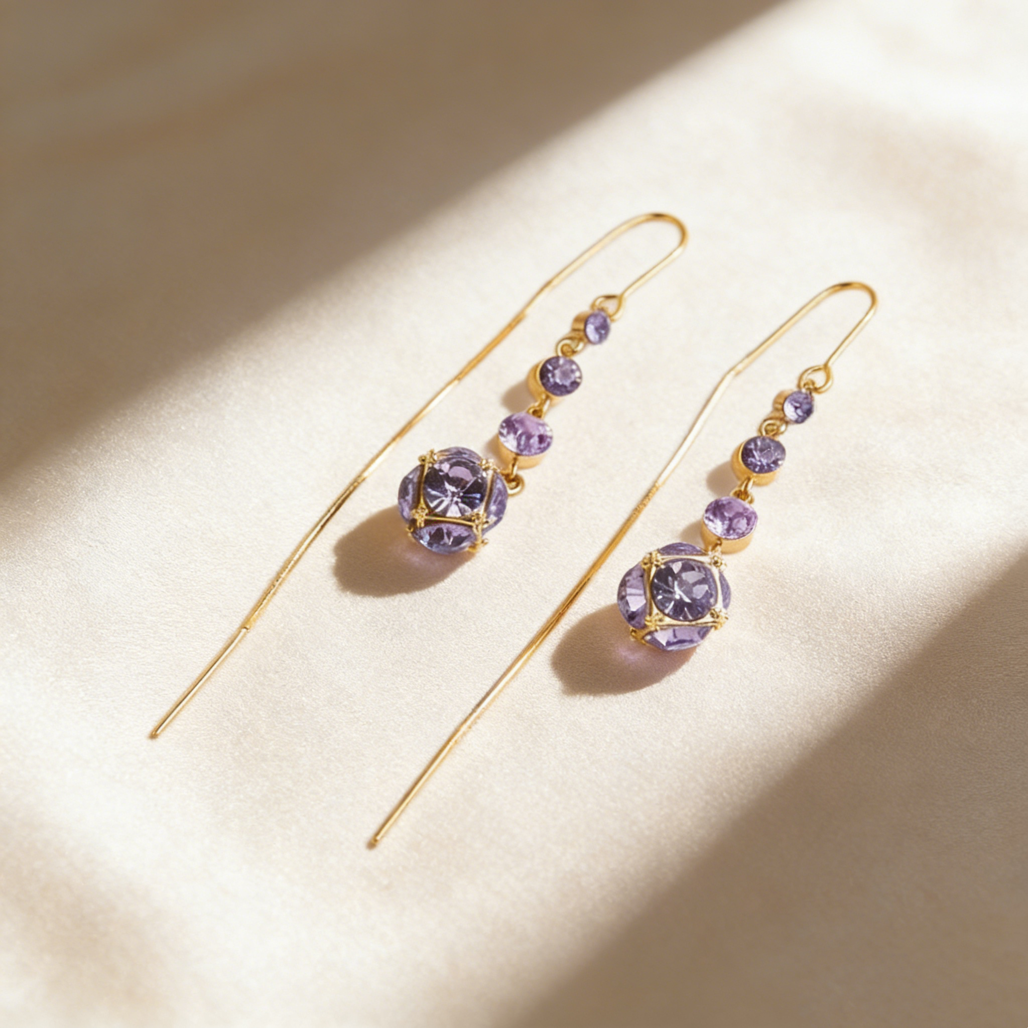 Elegant Natural Crystal Tassel Earrings