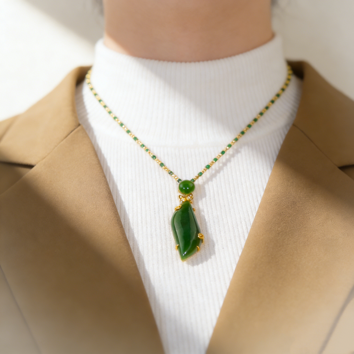 Jade “Beauty Waist” Pendant Necklace