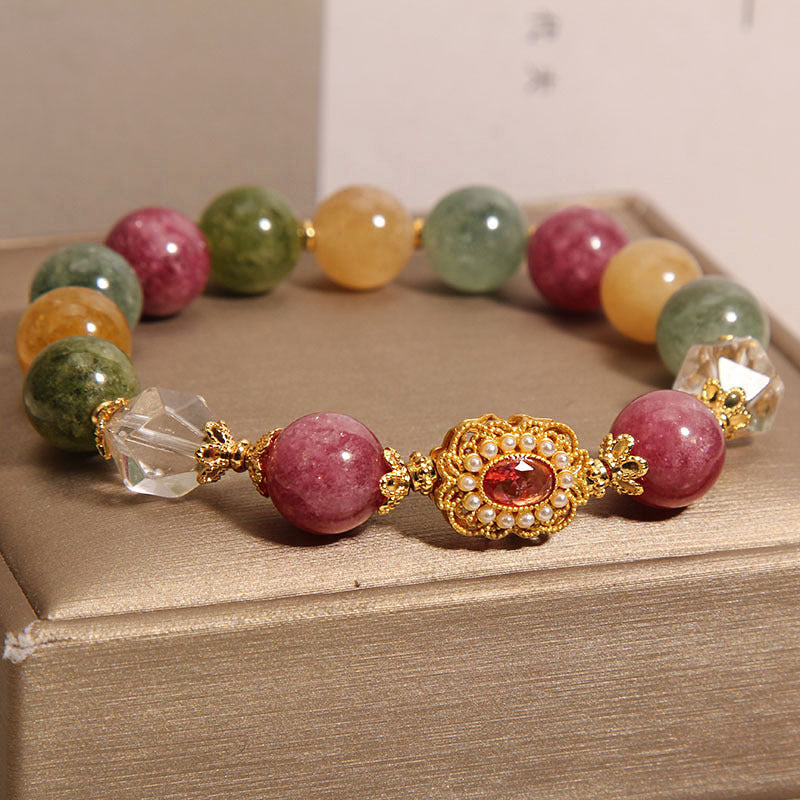 Pearl Crystal Color Natural Tourmaline Bracelet