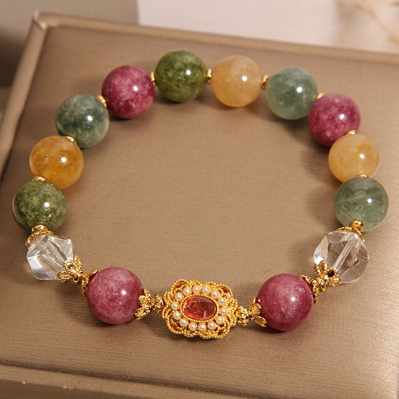 Pearl Crystal Color Natural Tourmaline Bracelet