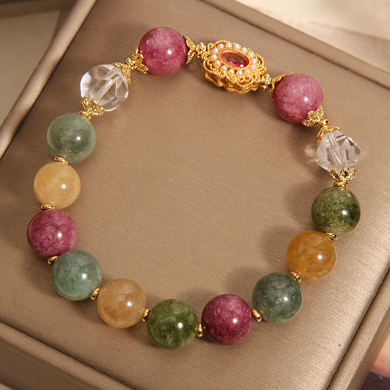 Pearl Crystal Color Natural Tourmaline Bracelet