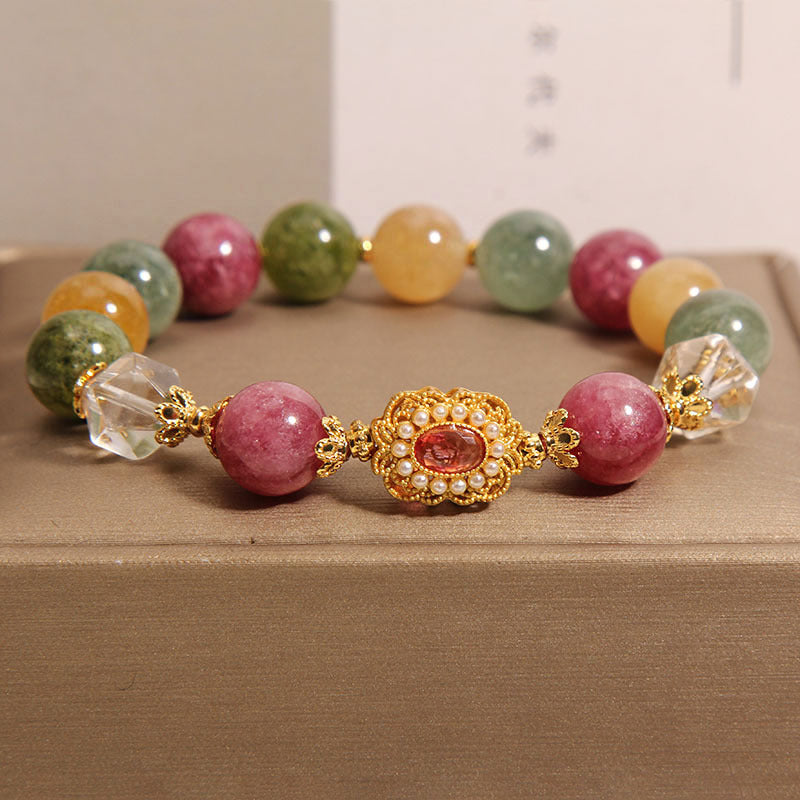 Pearl Crystal Color Natural Tourmaline Bracelet