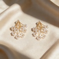 Natural Shell Floral Cluster Earrings