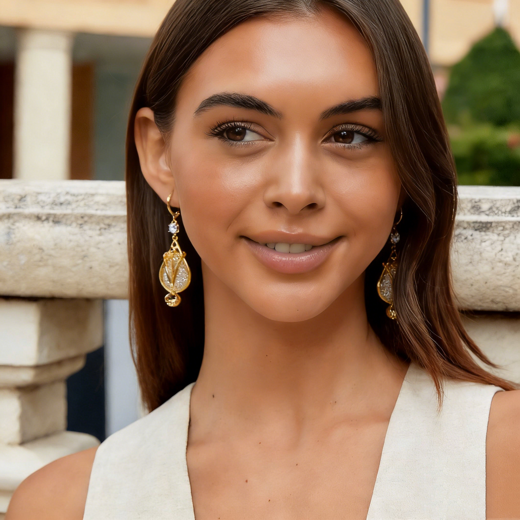 Hollow Layered Drop Earrings