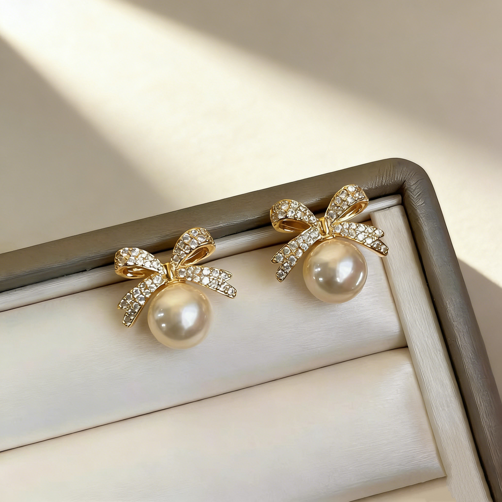 Bow Pearl Earrings