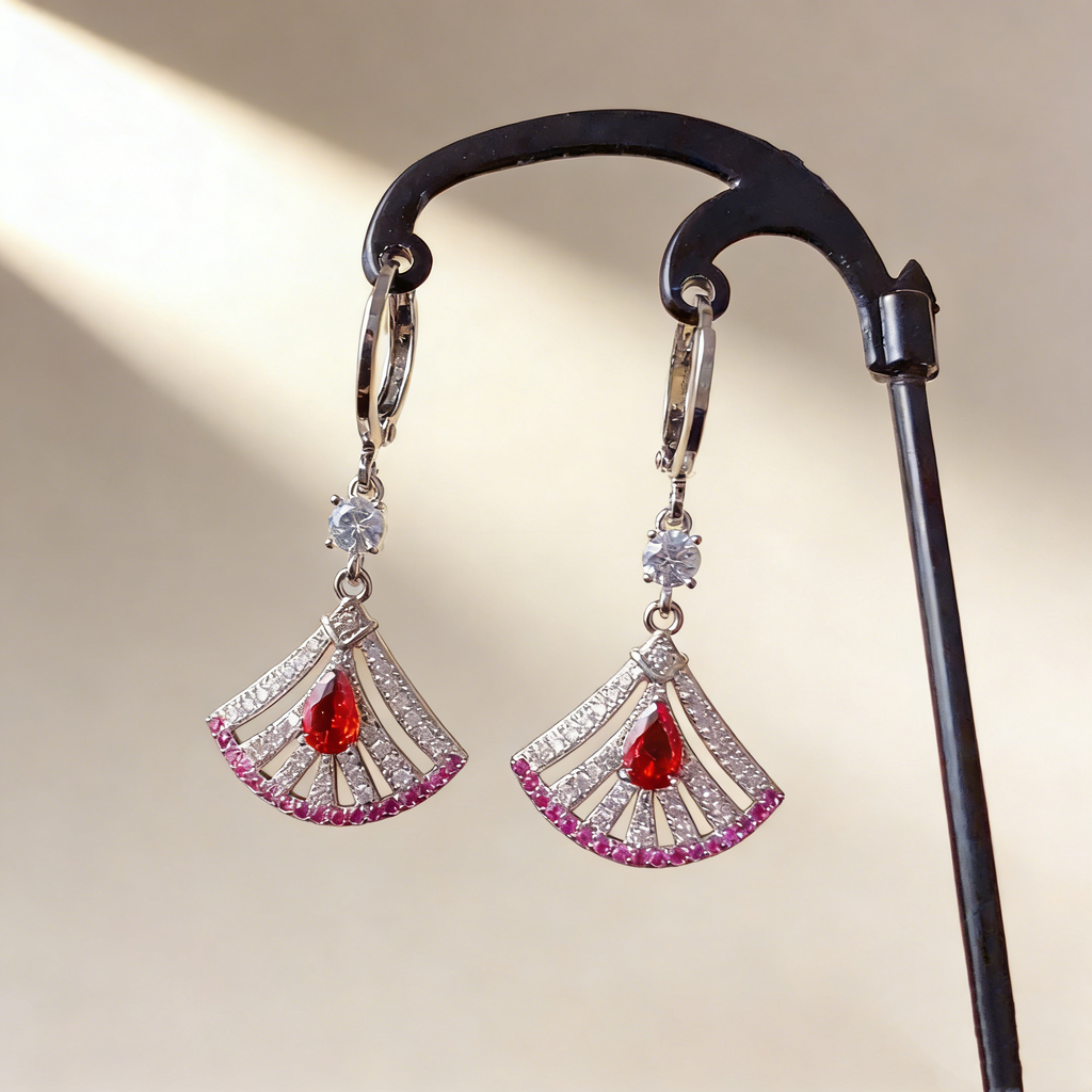 Elegant Fan-Shaped Earrings