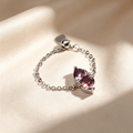Double Teardrop Crystal Adjustable Chain Ring