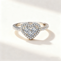 Heart-Shaped Pavé Diamond Ring