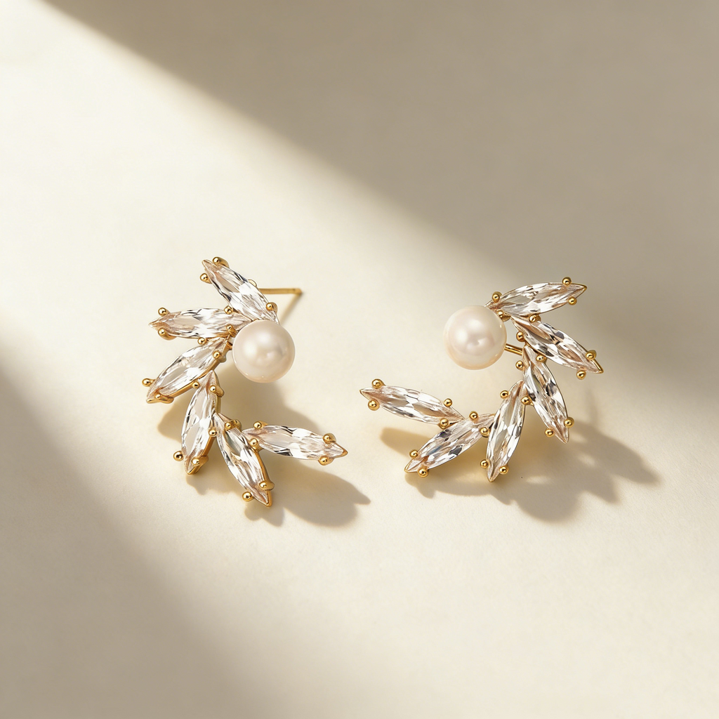 Leaf Pearl Earrings