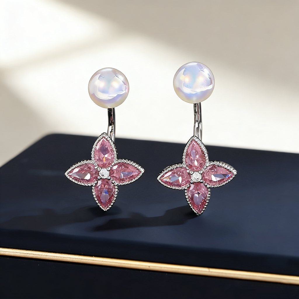Lucky Flower Pearl Earrings