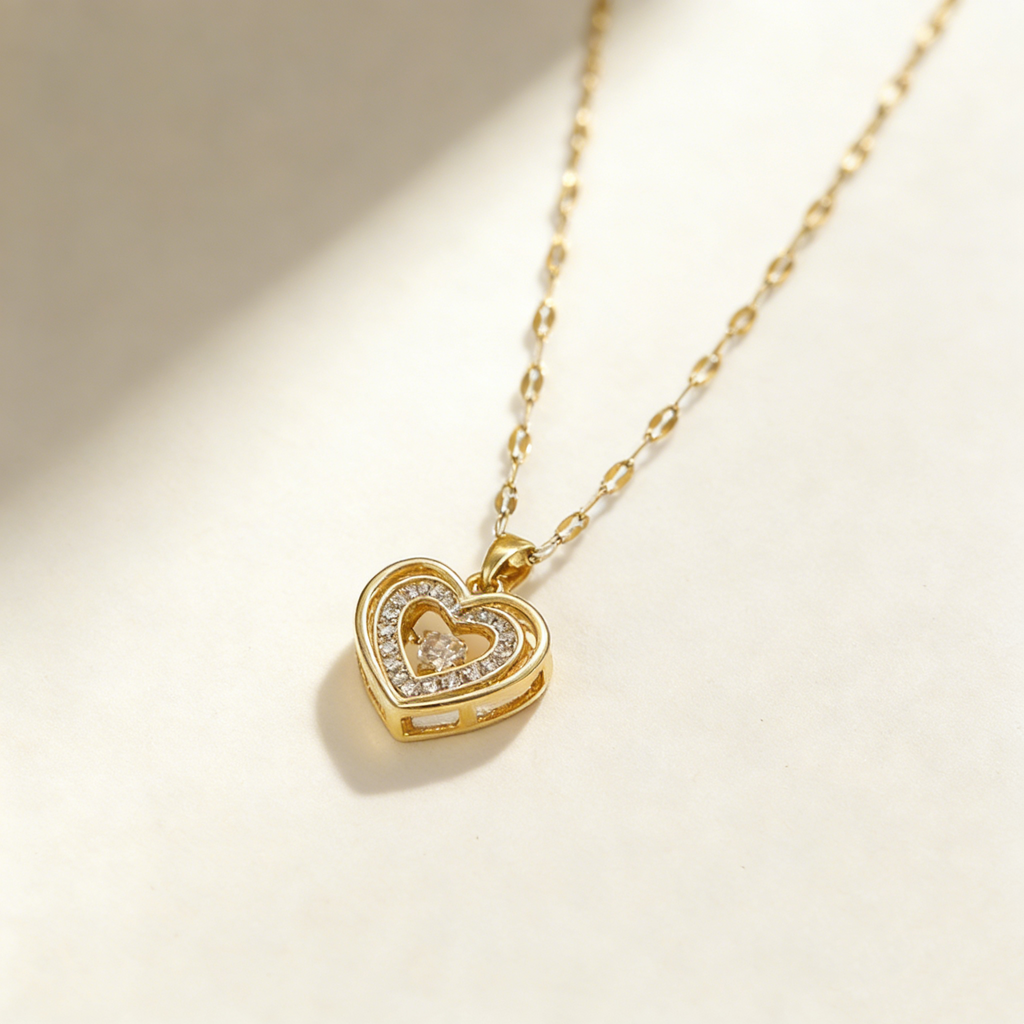 Preserved Rose Bear Gift Box with Heart Necklace