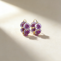 Purple Velvet Flower Amethyst Earrings