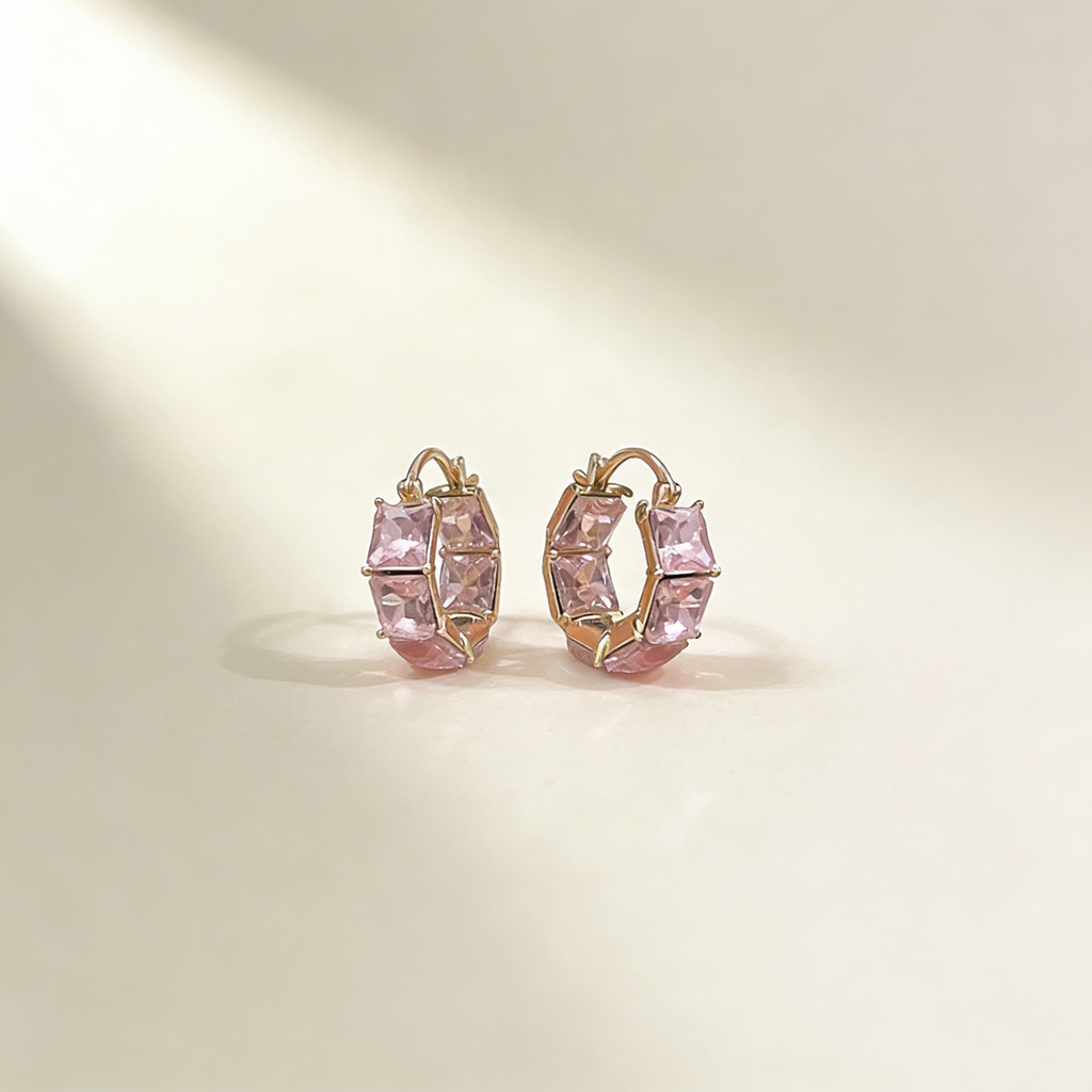 Square Sugarcube Hoop Earrings