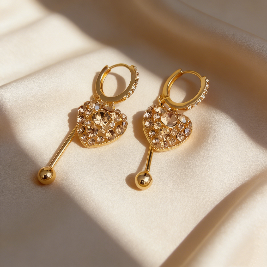 Elegant Heart Tassel Earrings