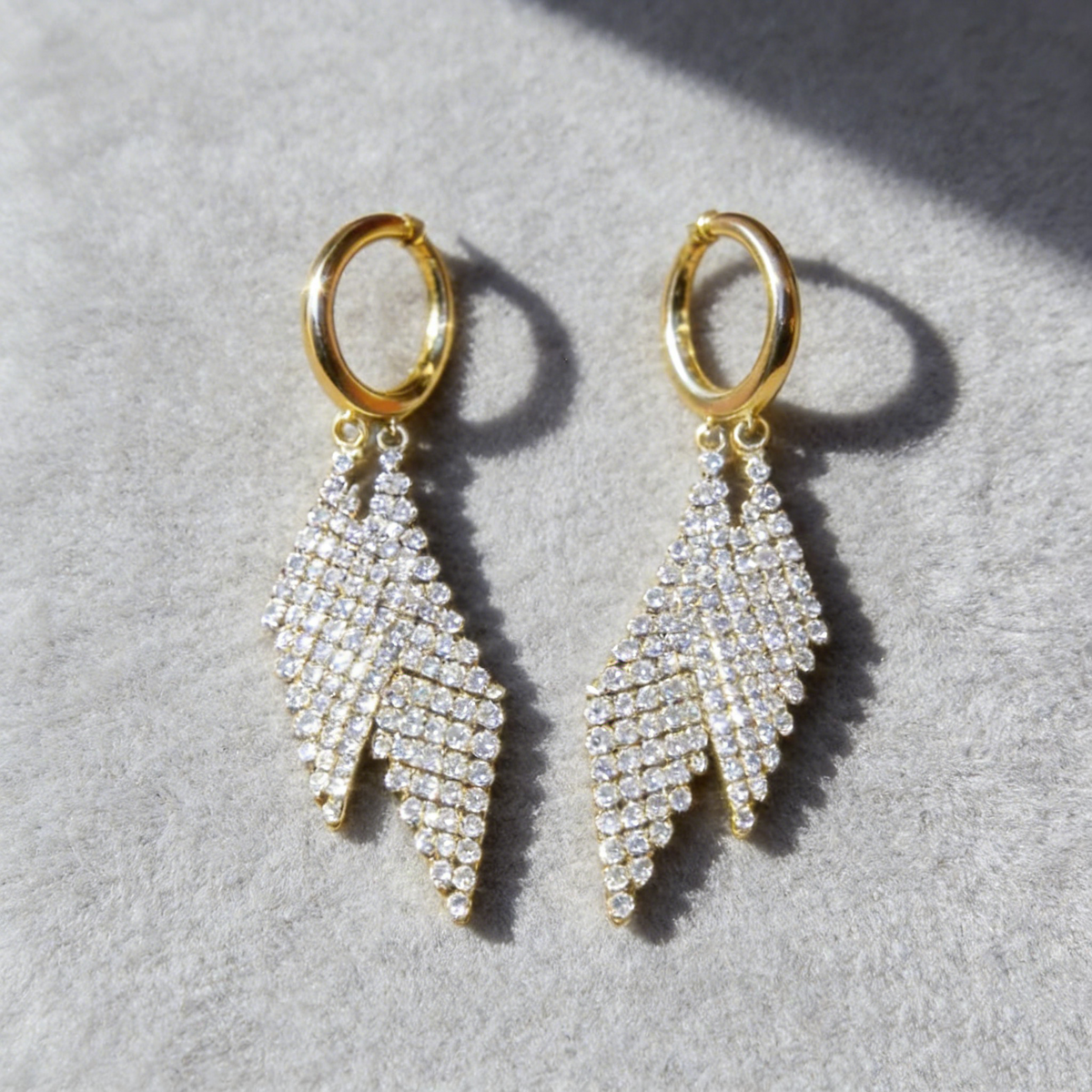 Double-Diamond Drop Earrings