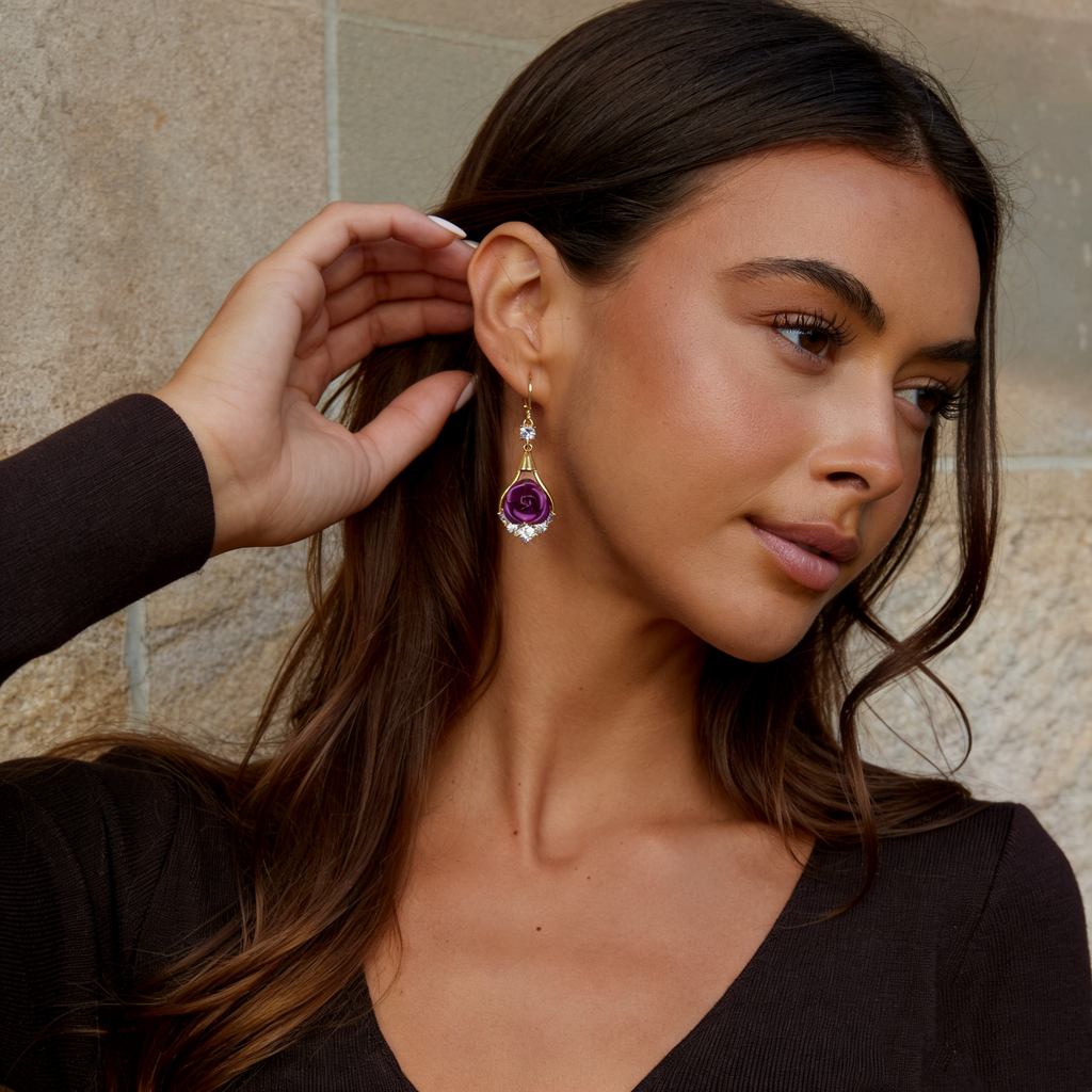 Elegant Velvet Flower Earrings