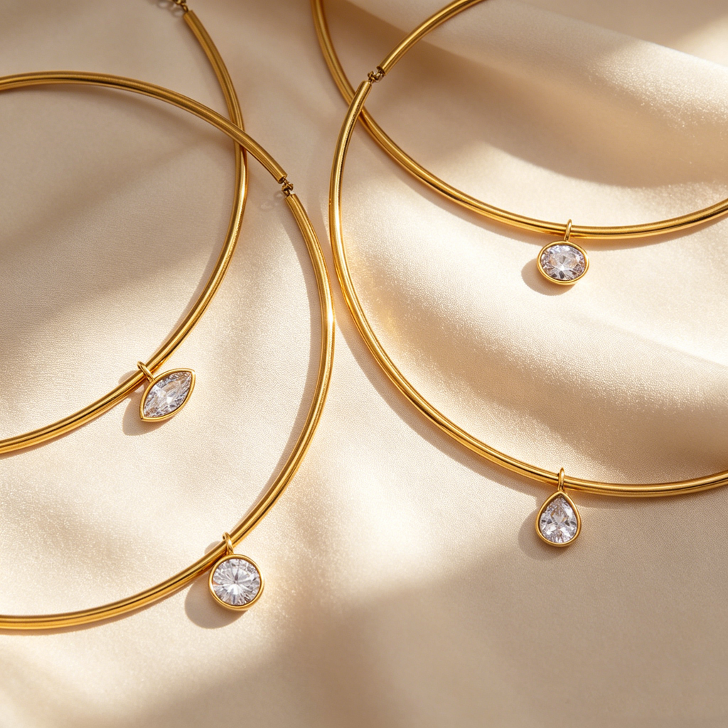 Full Moon Star Diamond Teardrop Necklace