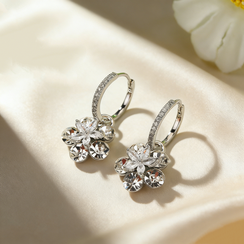 Elegant Double-Layer Blossom Drop Earrings
