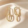 Double Link Rectangular Hoop Earrings