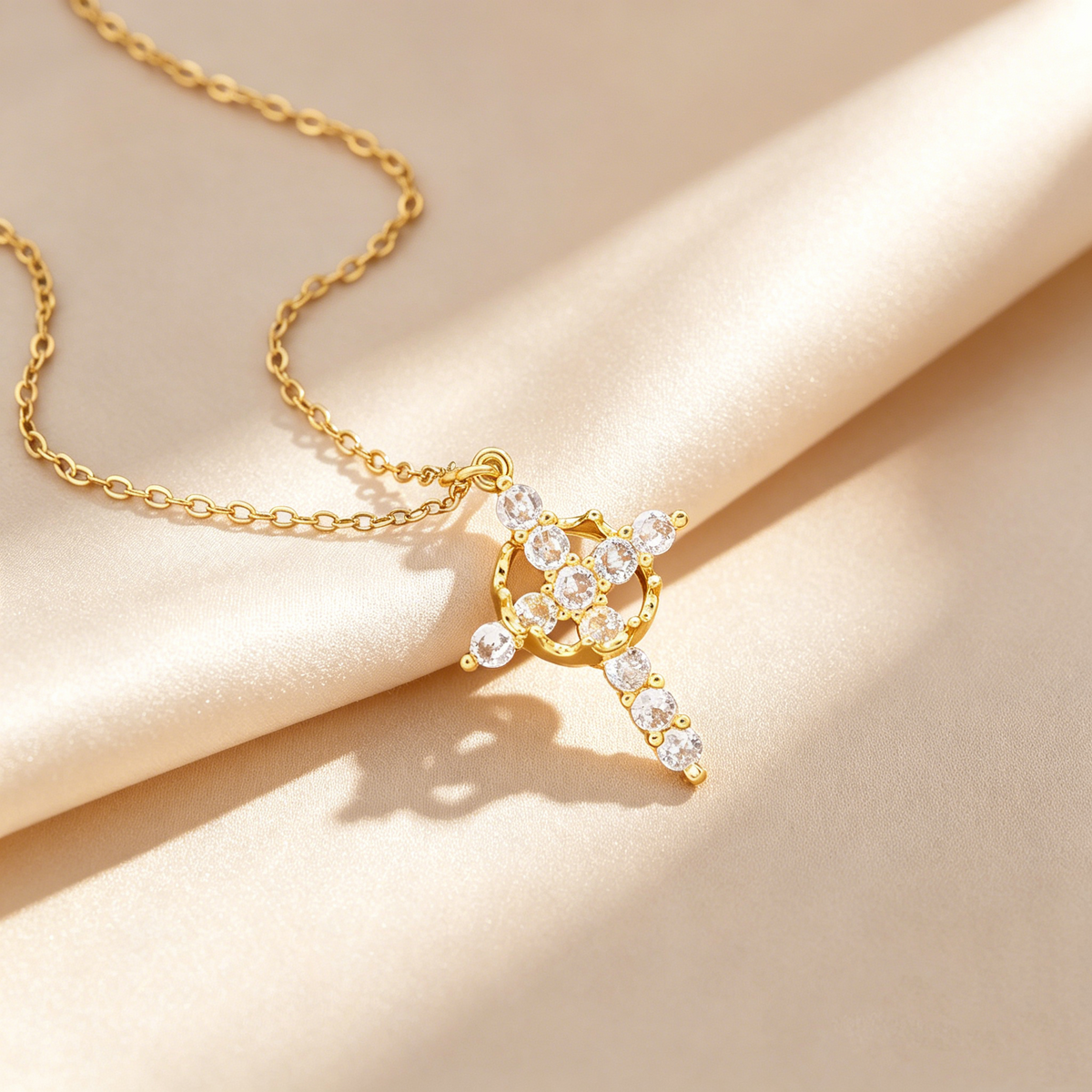 Pavé Cross Pendant Necklace