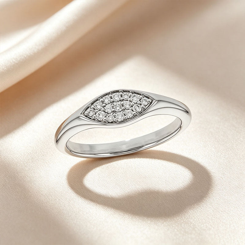 Marquise Paved Wide Dome Ring
