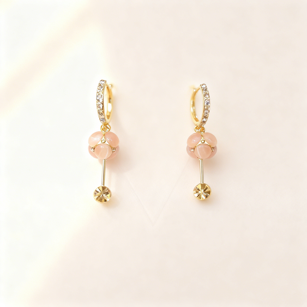 Cat's Eye Tassel Earrings