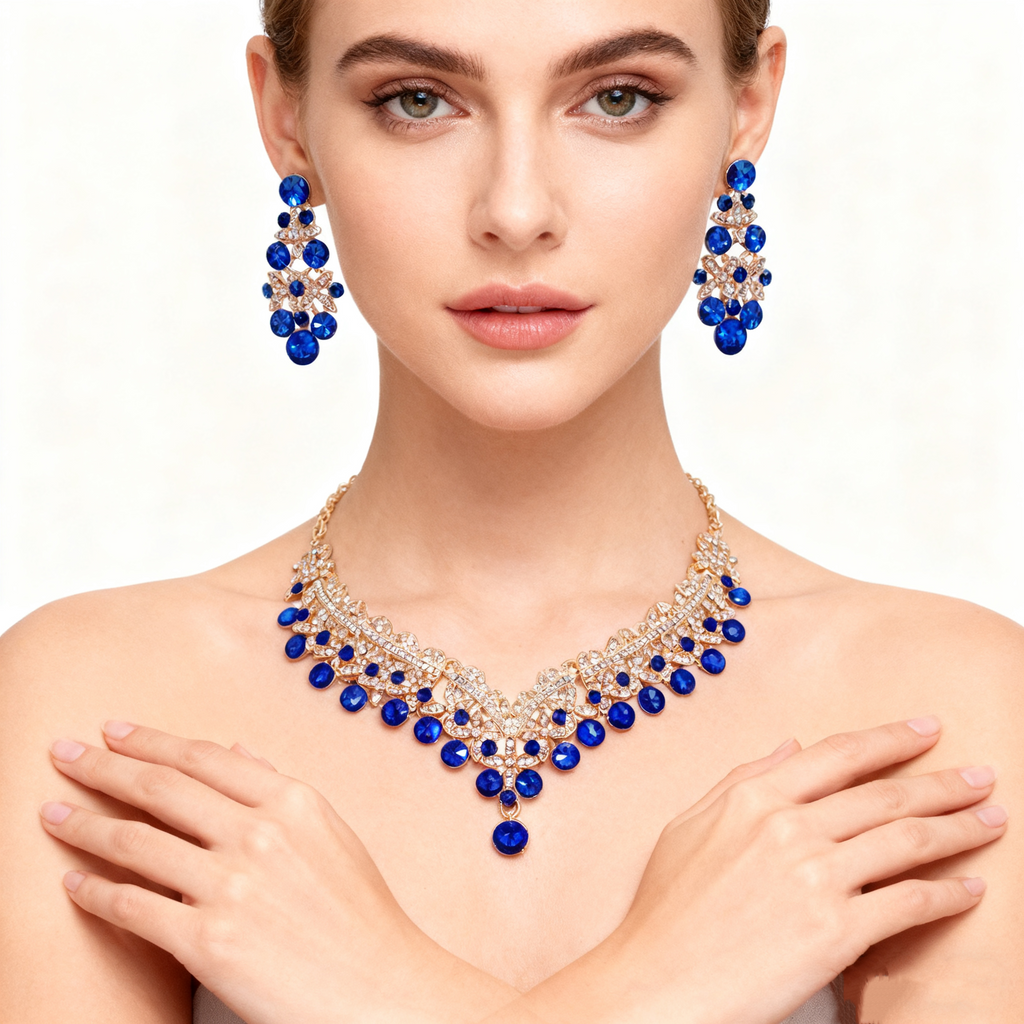 Natural Gemstone Necklace & Earrings Set