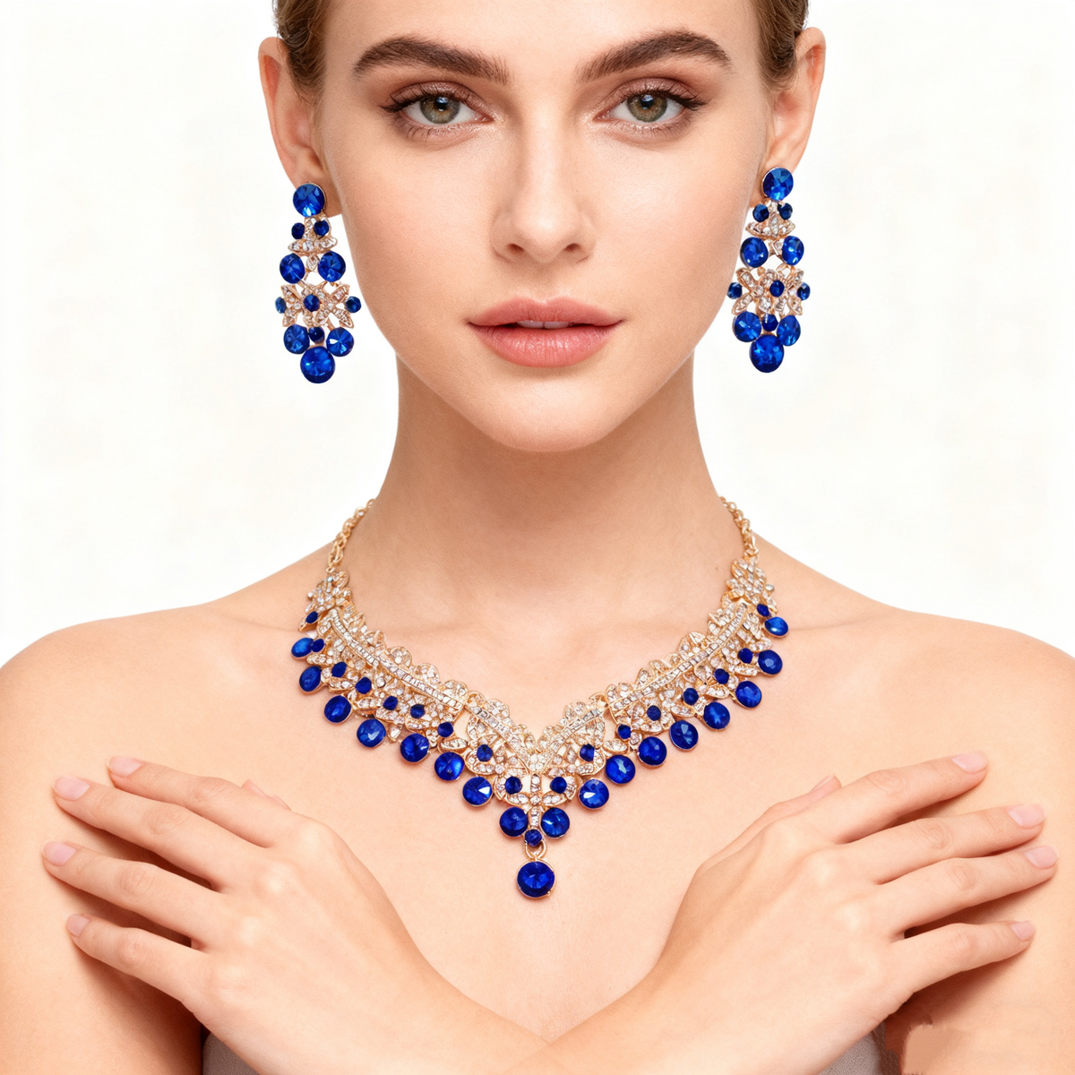 Natural Gemstone Necklace & Earrings Set