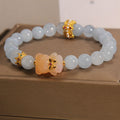 Crown bear natural agate bracelet