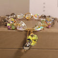 Heart pendant natural crystal bracelet
