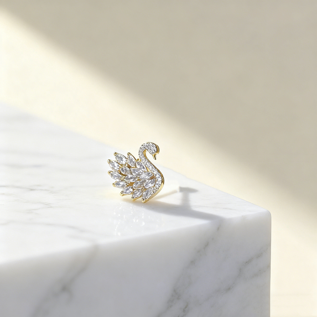 Diamond Swan Earrings