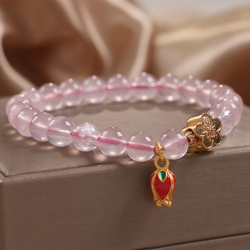 Lucky Peach ? Pink Crystal Bracelet