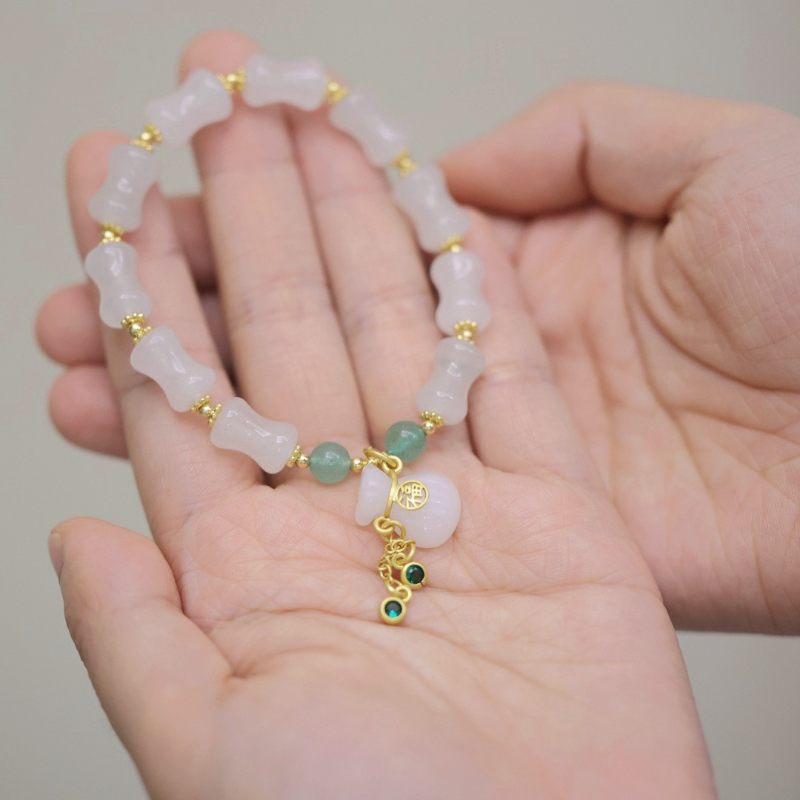 Natural White Jade ? Bamboo Bracelet