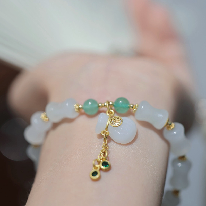 Natural White Jade ? Bamboo Bracelet
