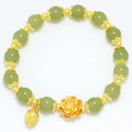 Lucky Lotus ? Emerald Jade stone bracelet