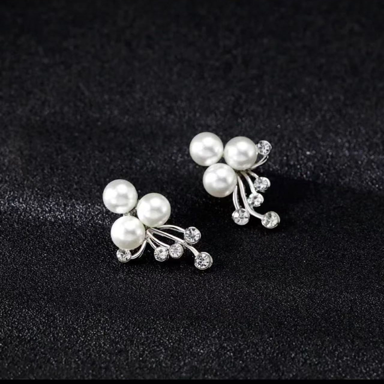Moonlight Cluster • Pearl Necklace and Earring Set