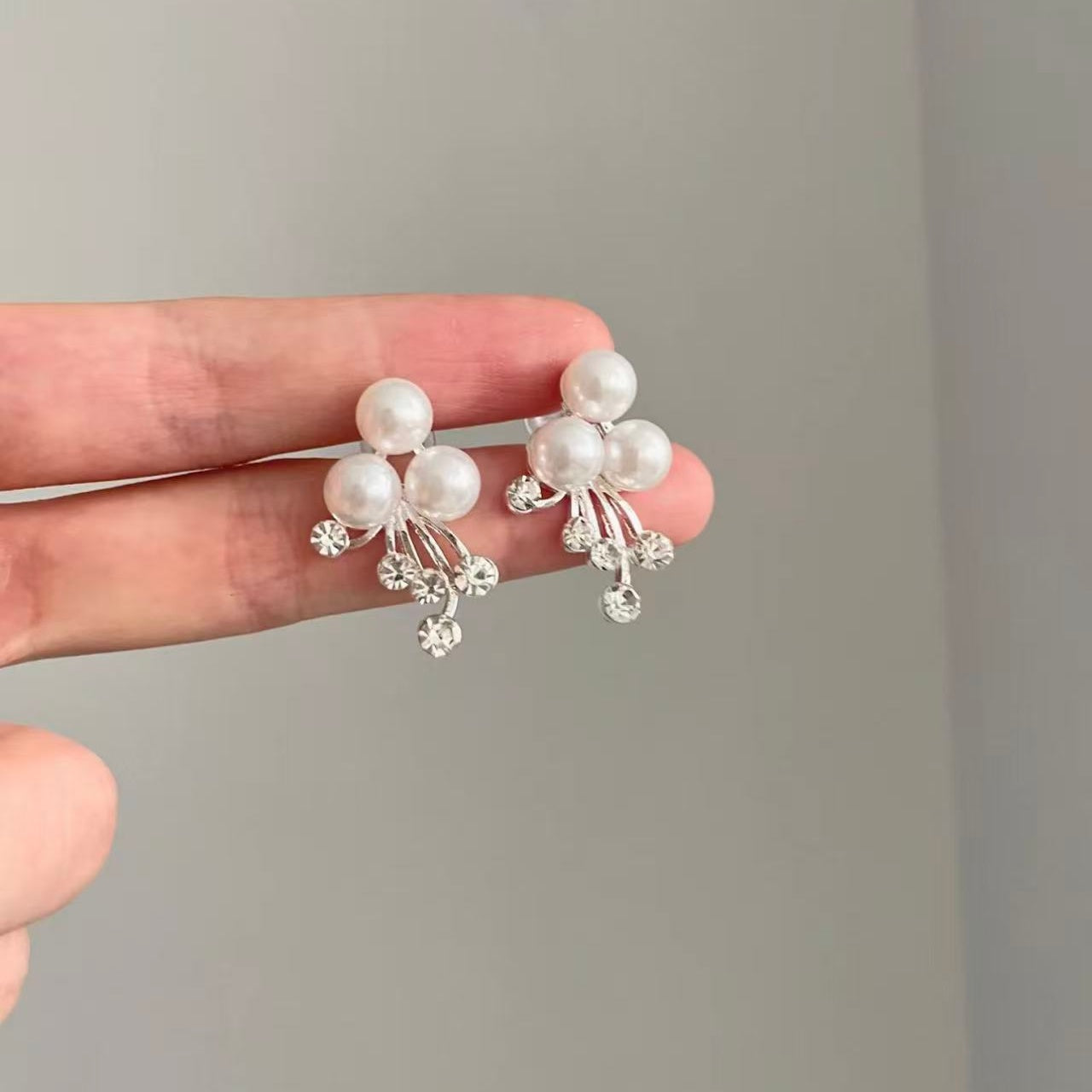 Moonlight Cluster • Pearl Necklace and Earring Set