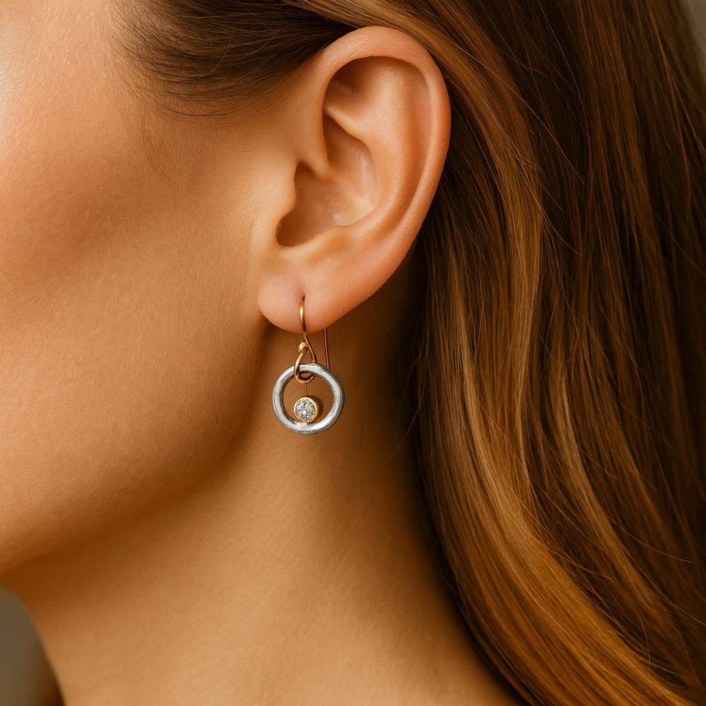 Marlene - Retro Earrings in Gold and Silver
