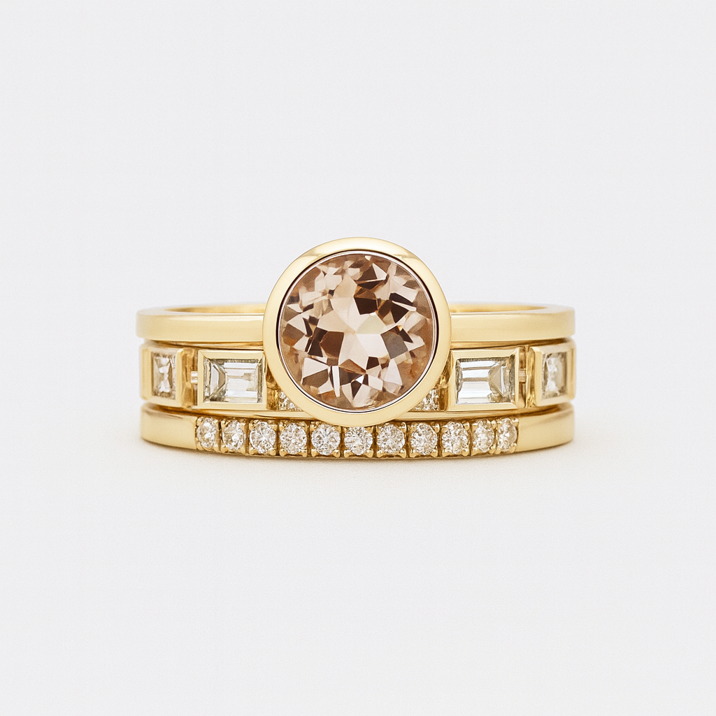 Colette - Gold Crystal Ring Set